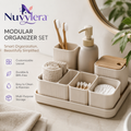 Nuvylera™ Modular Organizer Set – Elegant Bathroom Counter Storage System with Customizable Compartments