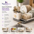 Nuvylera™ Multi-Purpose Dish Rack Organizer – Premium Kitchen Drying Station with Smart Drainage System